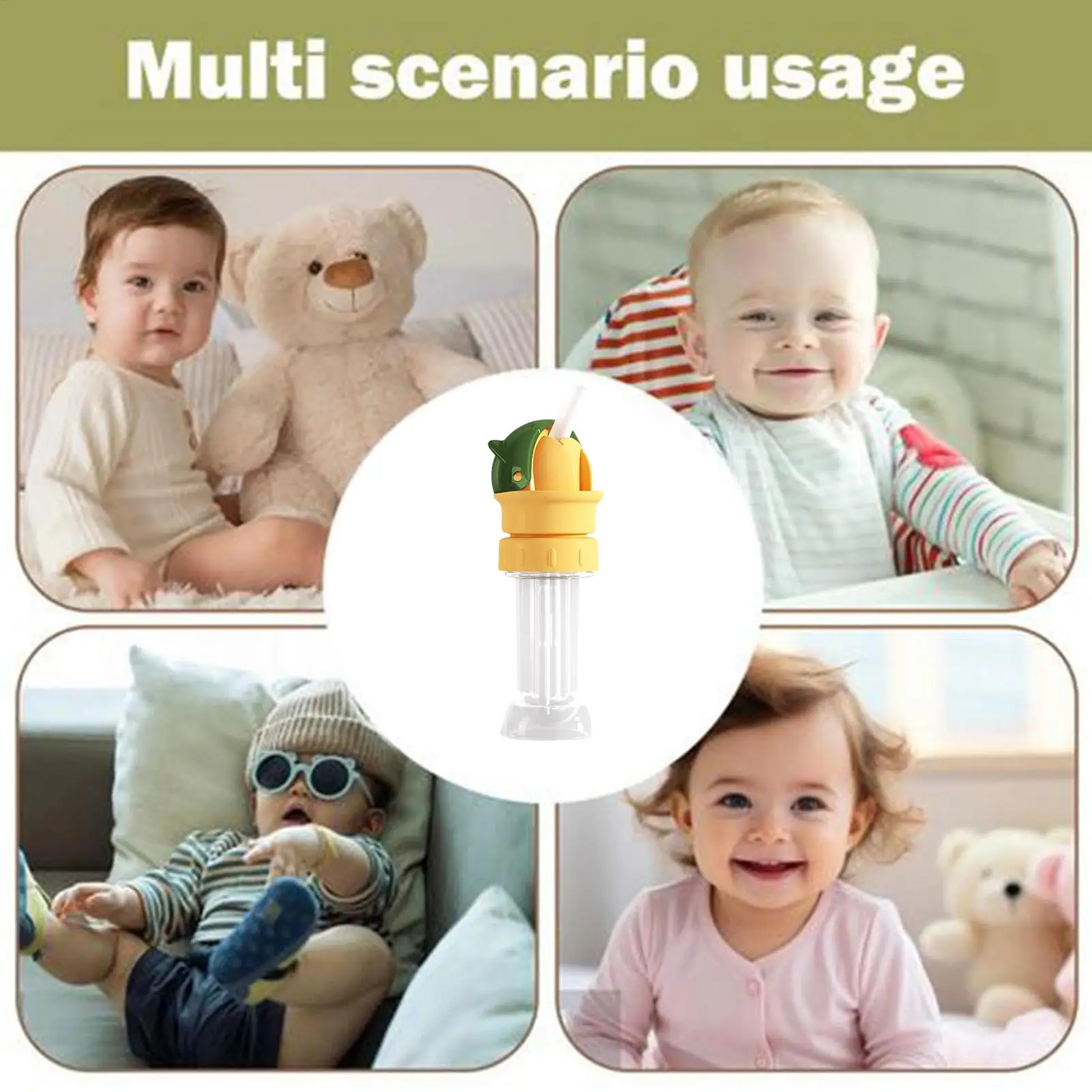Toddler Bottle Straw Adapter with Dust Cover & Storage Box