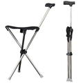 Folding Cane Stool Portable Fabric Seat Adjustable & Fixed Height