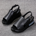 Women's Open-Toe Platform Sandals with Adjustable Ankle Buckle
