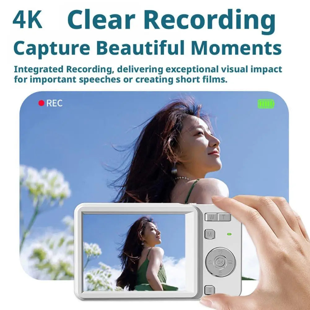 4K Sliding Digital Camera 64MP 16X Zoom Pocket Camera