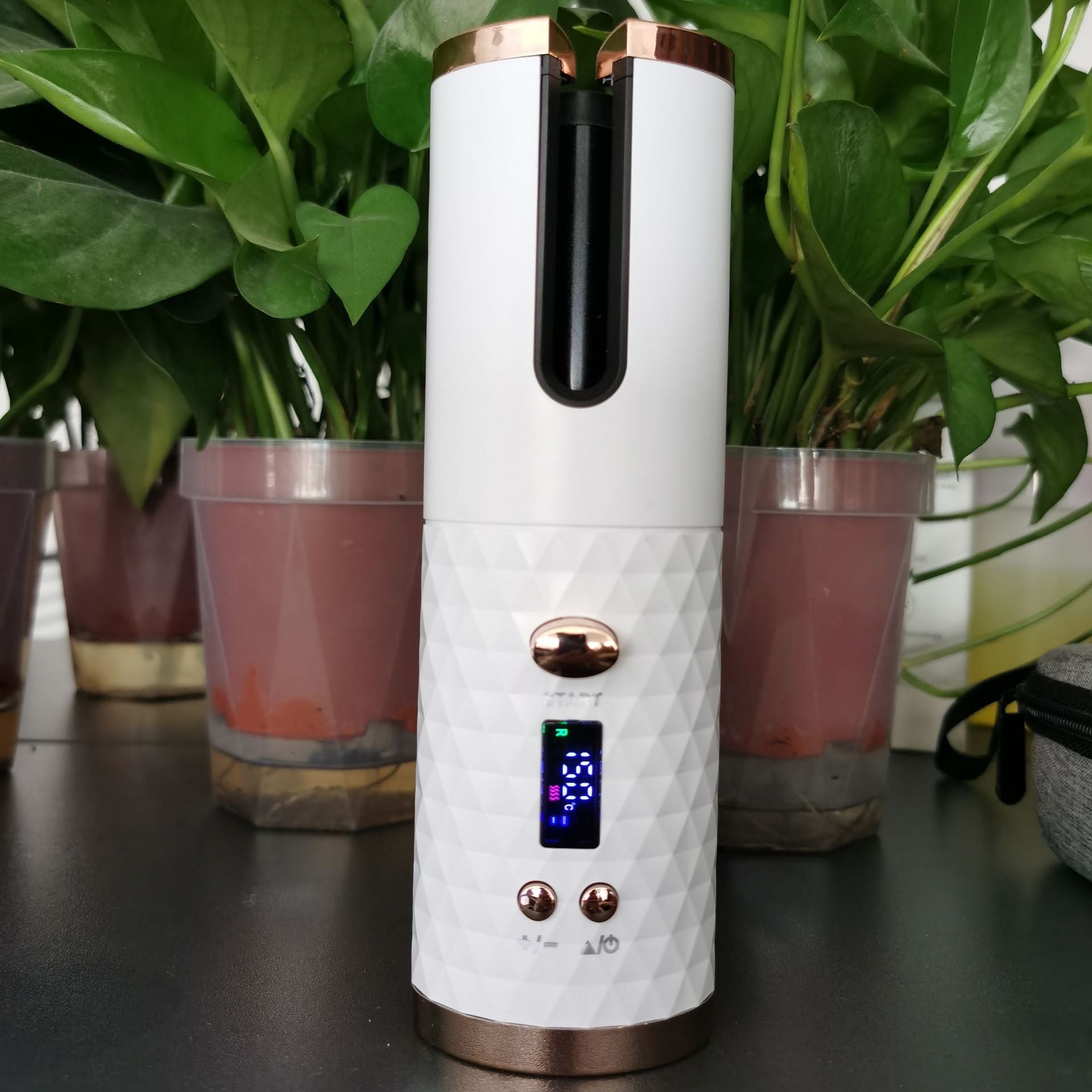 Cordless Hair Curler - Rechargeable Auto Curling Iron with Power Bank