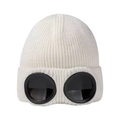 Fleece-Lined Rib-Knit Goggle Beanie with Flip-Up Winter Lenses