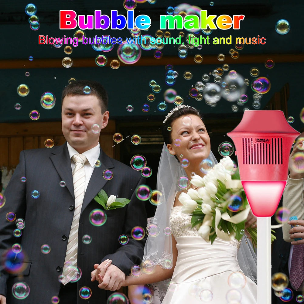 Standing Bubble Machine with LED Lights & Music for Kids