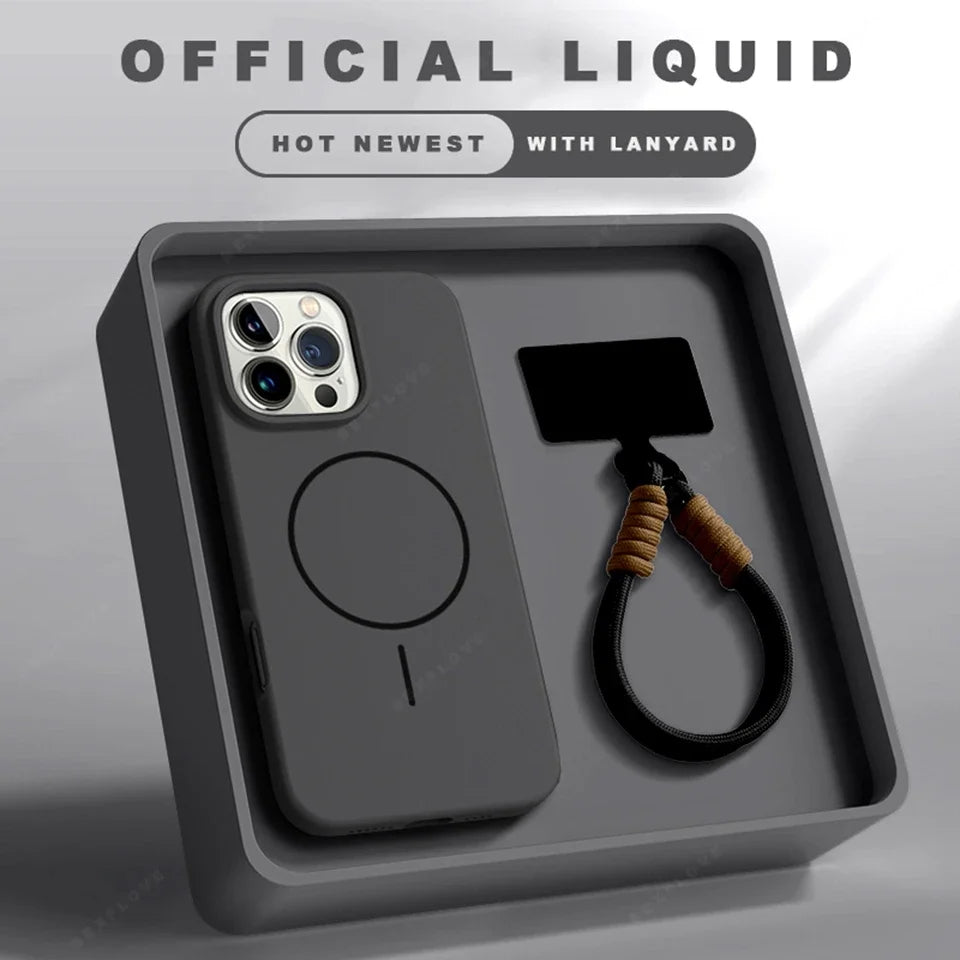 Magnetic Phone Case with Lanyard Strap - Compatible with iPhone 14/15/16