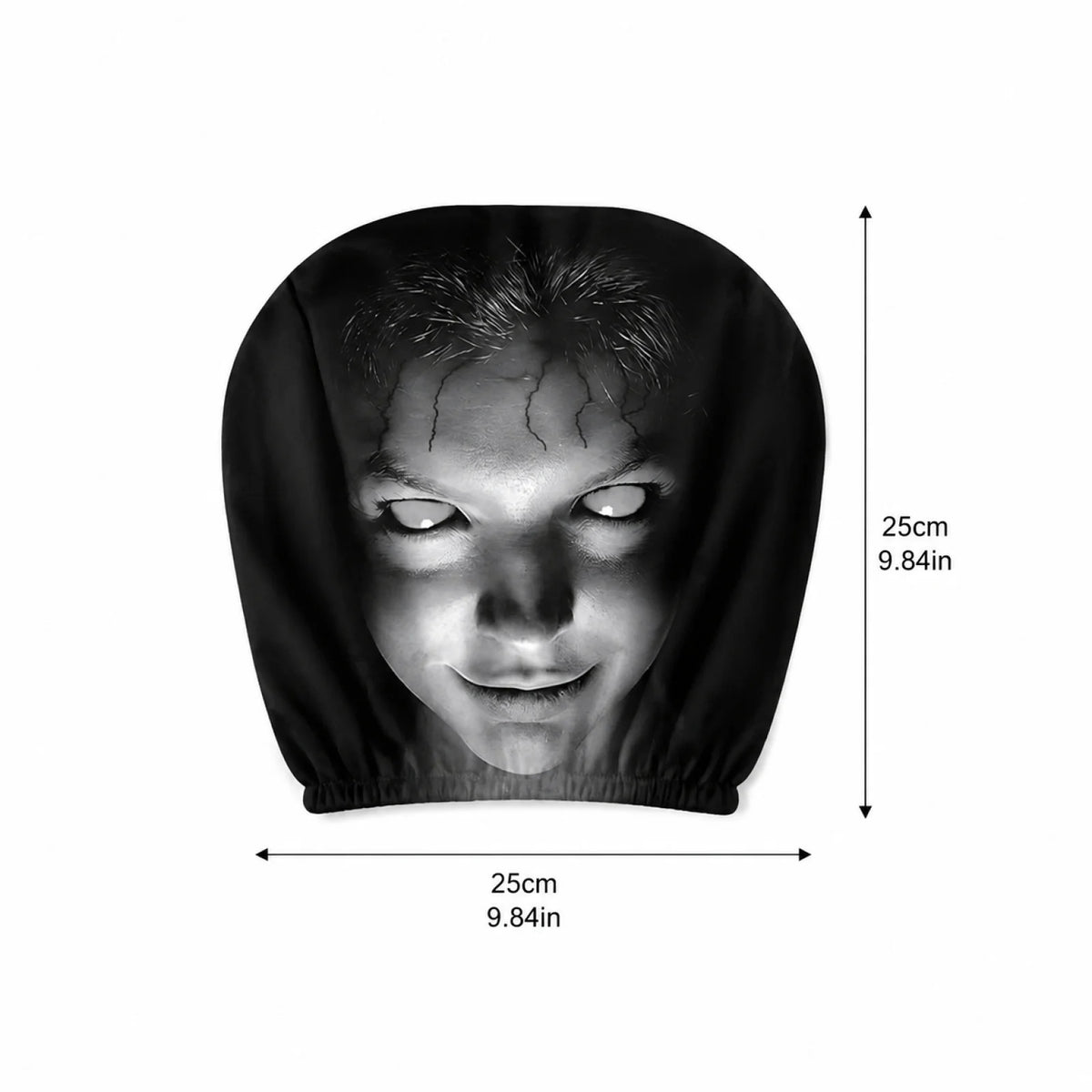 Horror Face Car Headrest Covers, Stretch Spandex, 1 or 2 Pieces
