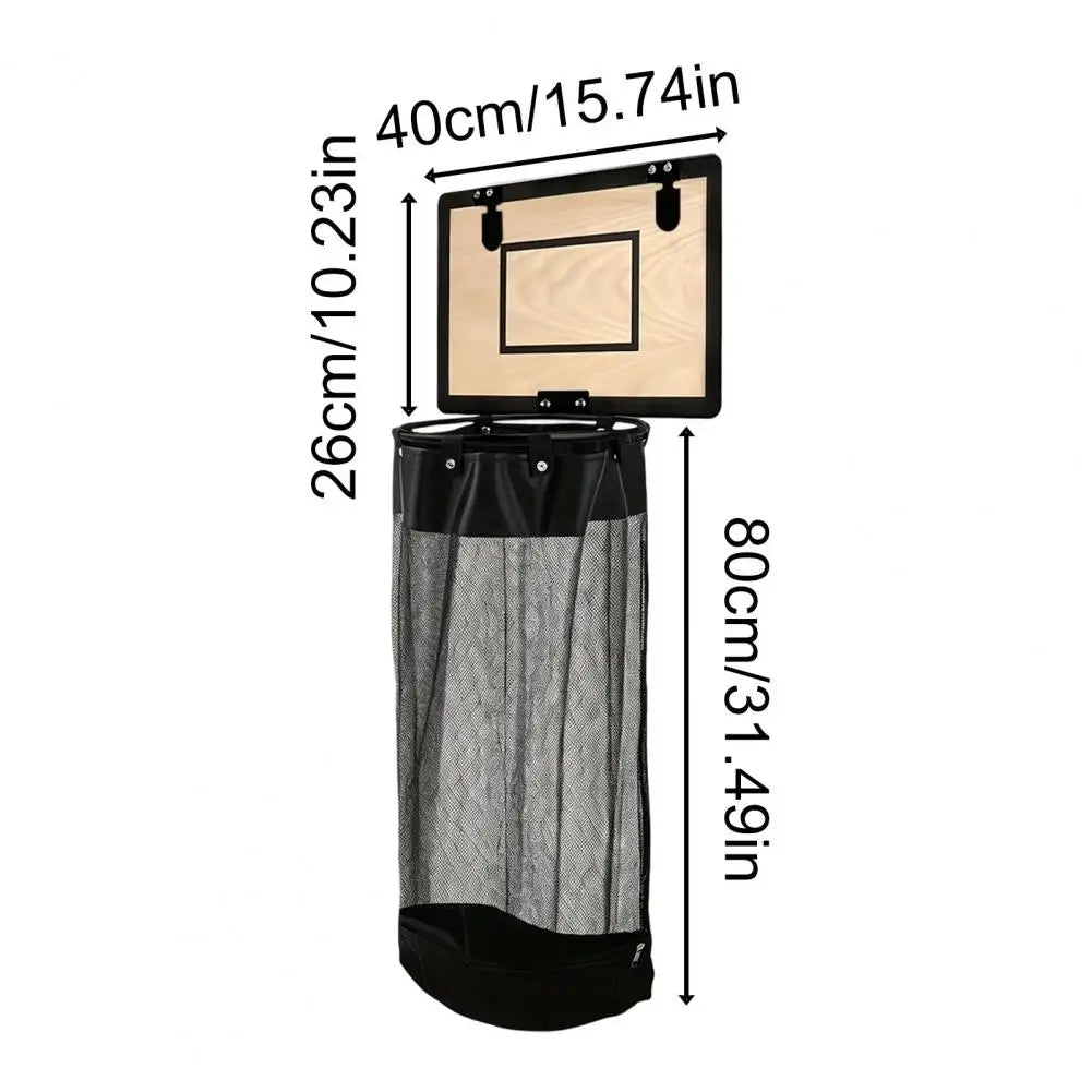 Over-Door Basketball Hoop Laundry Hamper for Kids