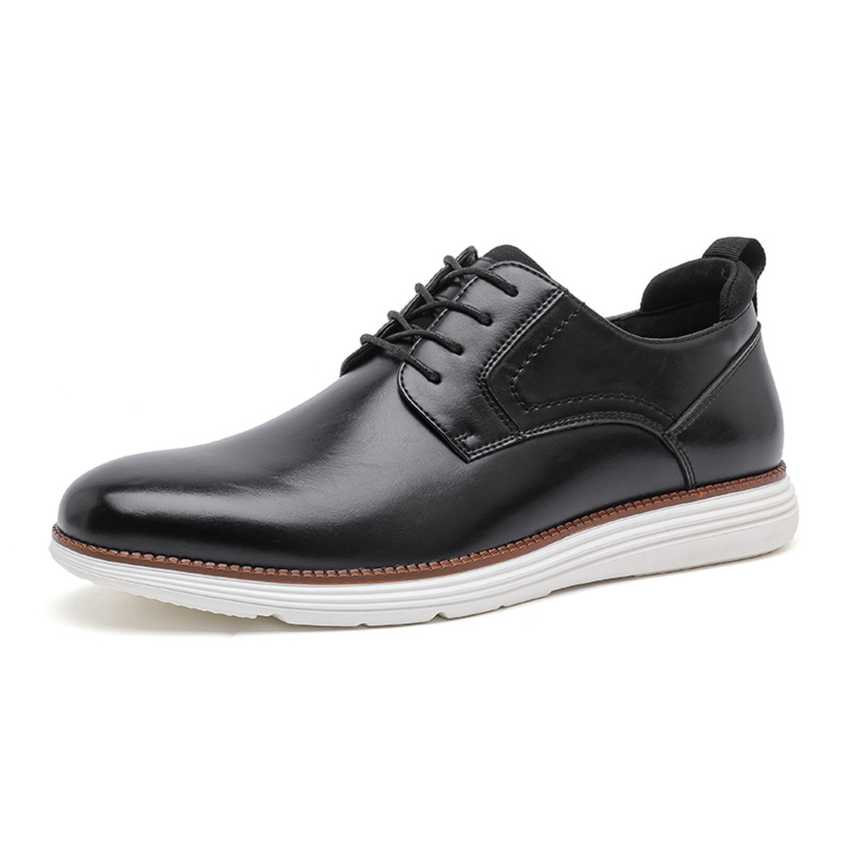 Men's Lace-Up Court Sneakers with Bright Contrast Sole