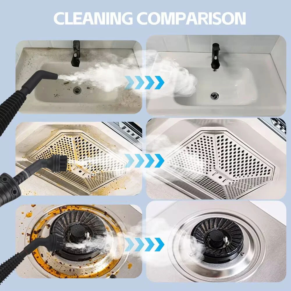 1050W Handheld High-Pressure Steam Cleaner 6-Attachment Kit