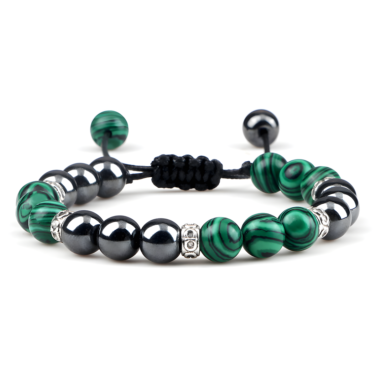 Adjustable Braided Bead Bracelet with Sliding Knot Closure