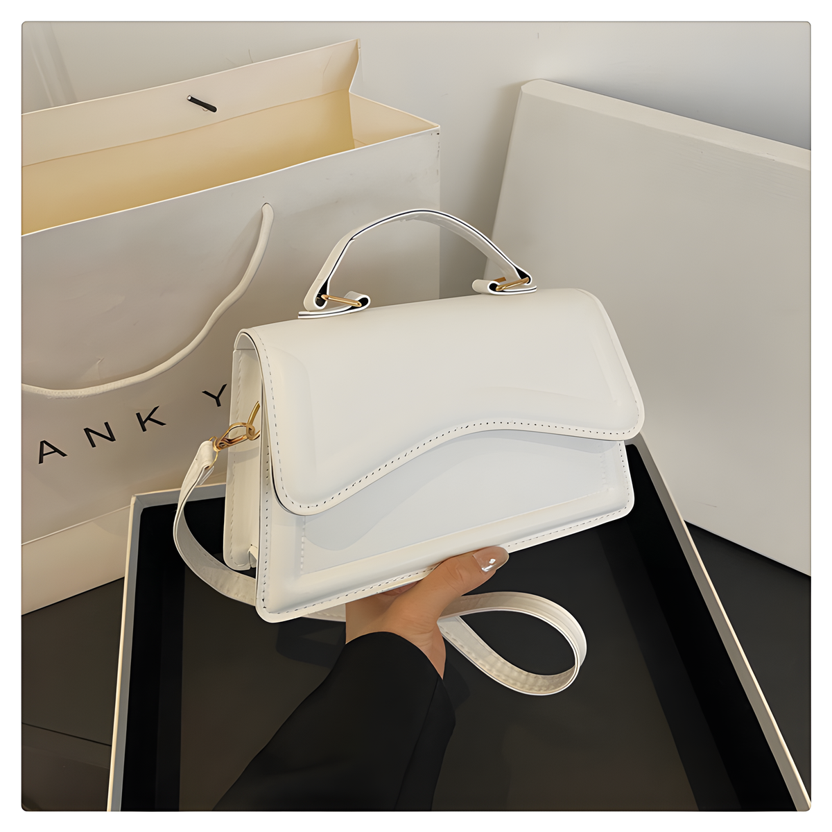 Mini Square Shoulder Bag with Top Handle