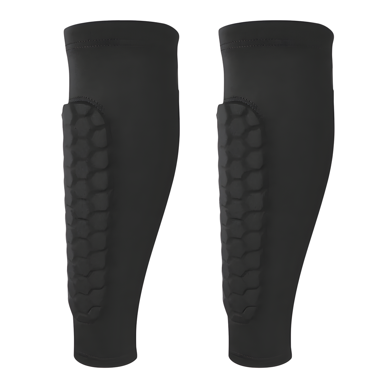 Black Honeycomb-Padded Calf Sleeves for Sports and Training