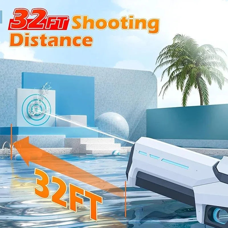 Electric Water Gun with 8-Meter Range - Fun for Kids and Adults