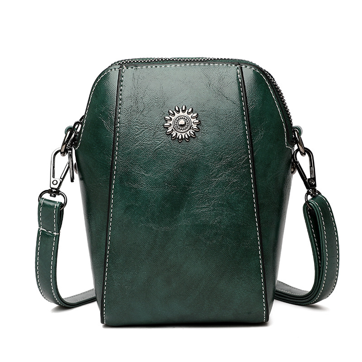 Compact Vertical Phone Crossbody Bag with Zip and Inner Pocket