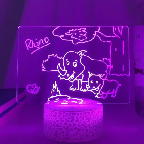 Rewritable LED Night Light - 7 Color Drawing Message Board