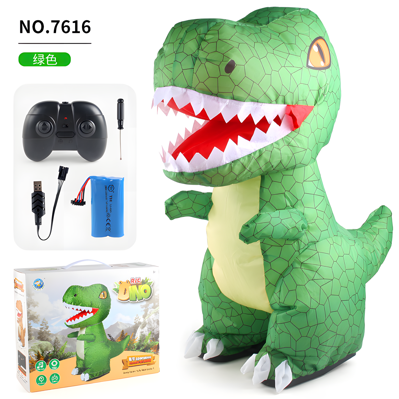 Inflatable Remote Control Dinosaur Toy for Kids RC Dino