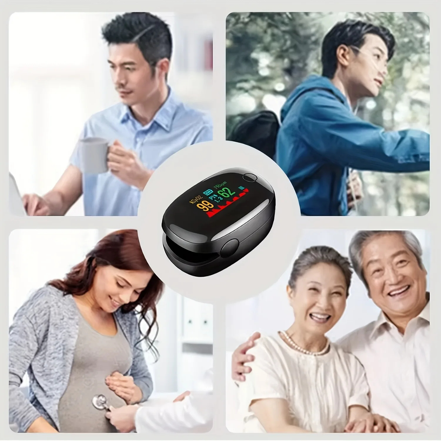 Fingertip Pulse Oximeter SpO2 Heart Rate Monitor LED TFT