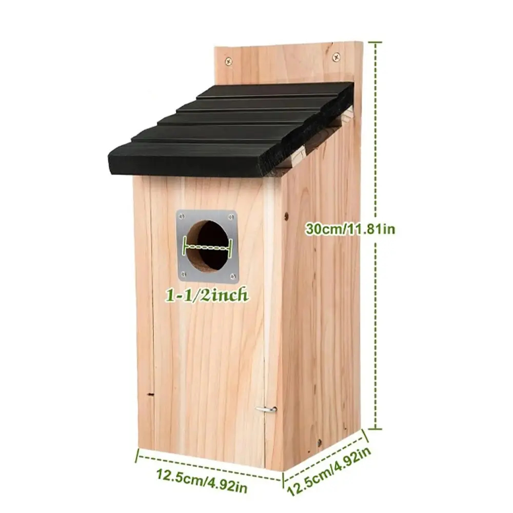 Outdoor Wooden Birdhouse – Garden Hanging Bird Nest House