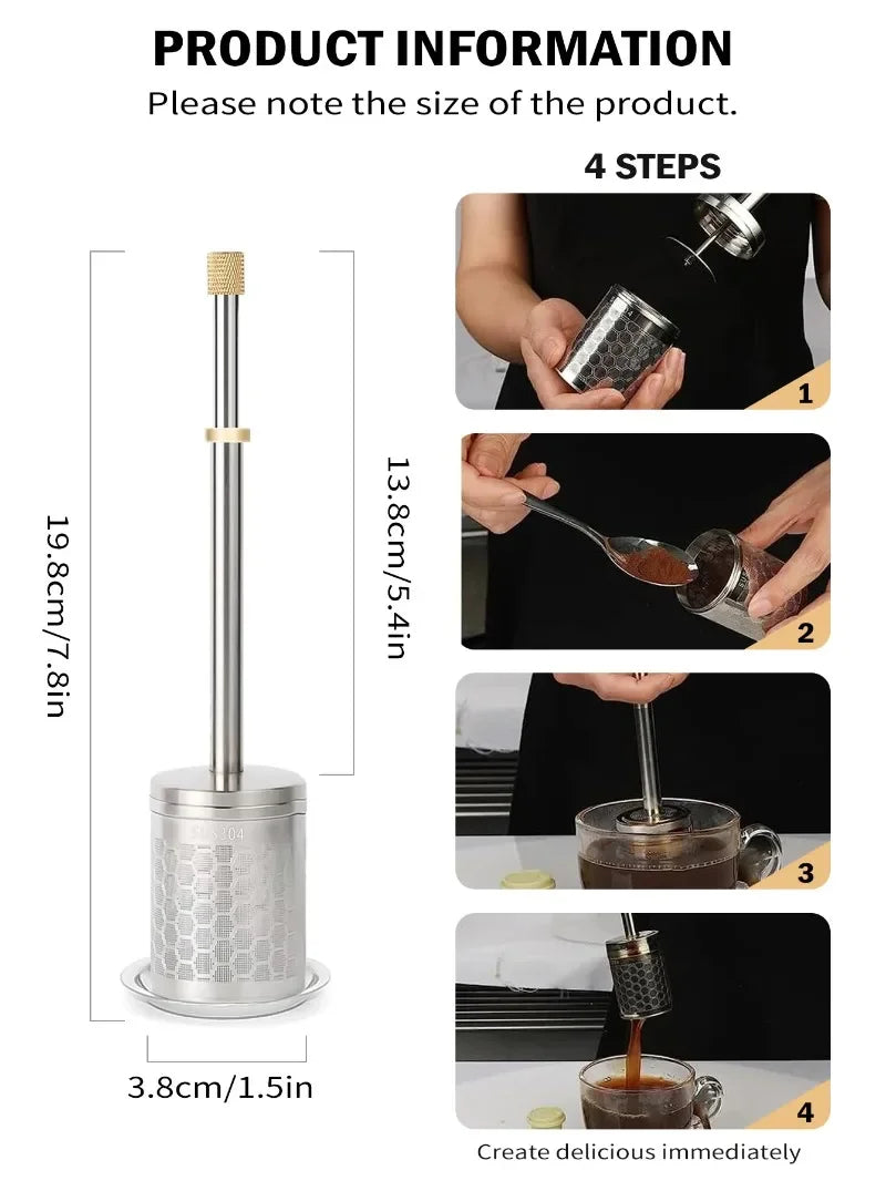 Stainless Steel Reusable Coffee & Tea Filter (Eco-Friendly & Pure Flavor)