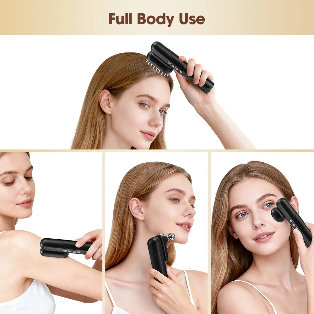 4-in-1 Electric Scalp Massager Comb with EMS & Red Light