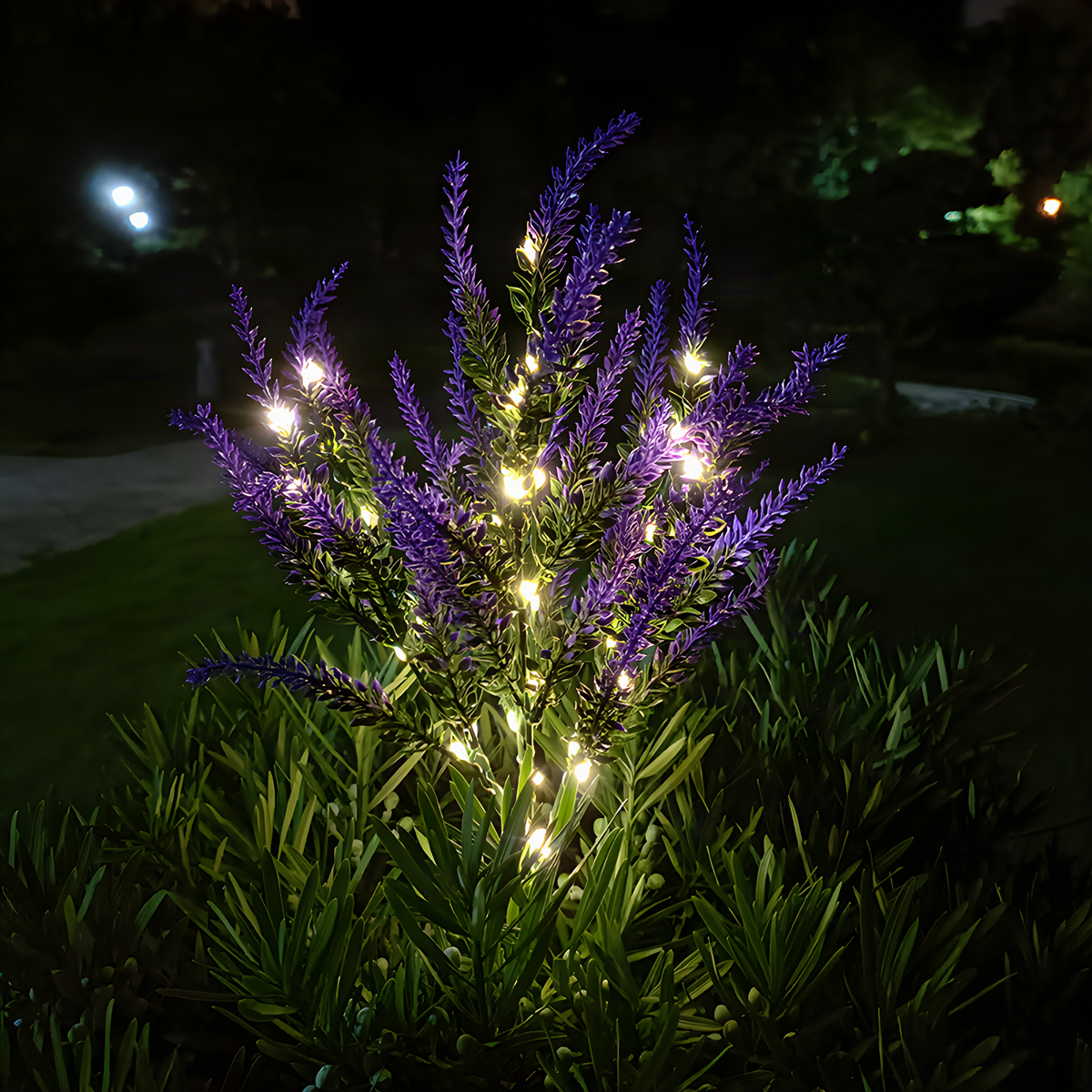 Solar Lavender-Style Garden Stake Light in Five Color Options