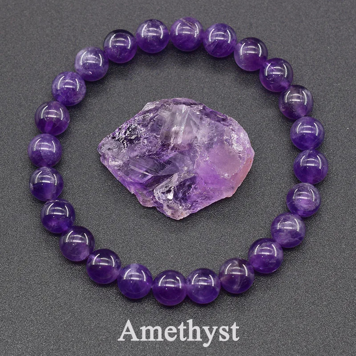 Stone-Look Bead Stretch Bracelet