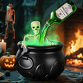 Halloween Cauldron Decoration with Floating Bottle Effect