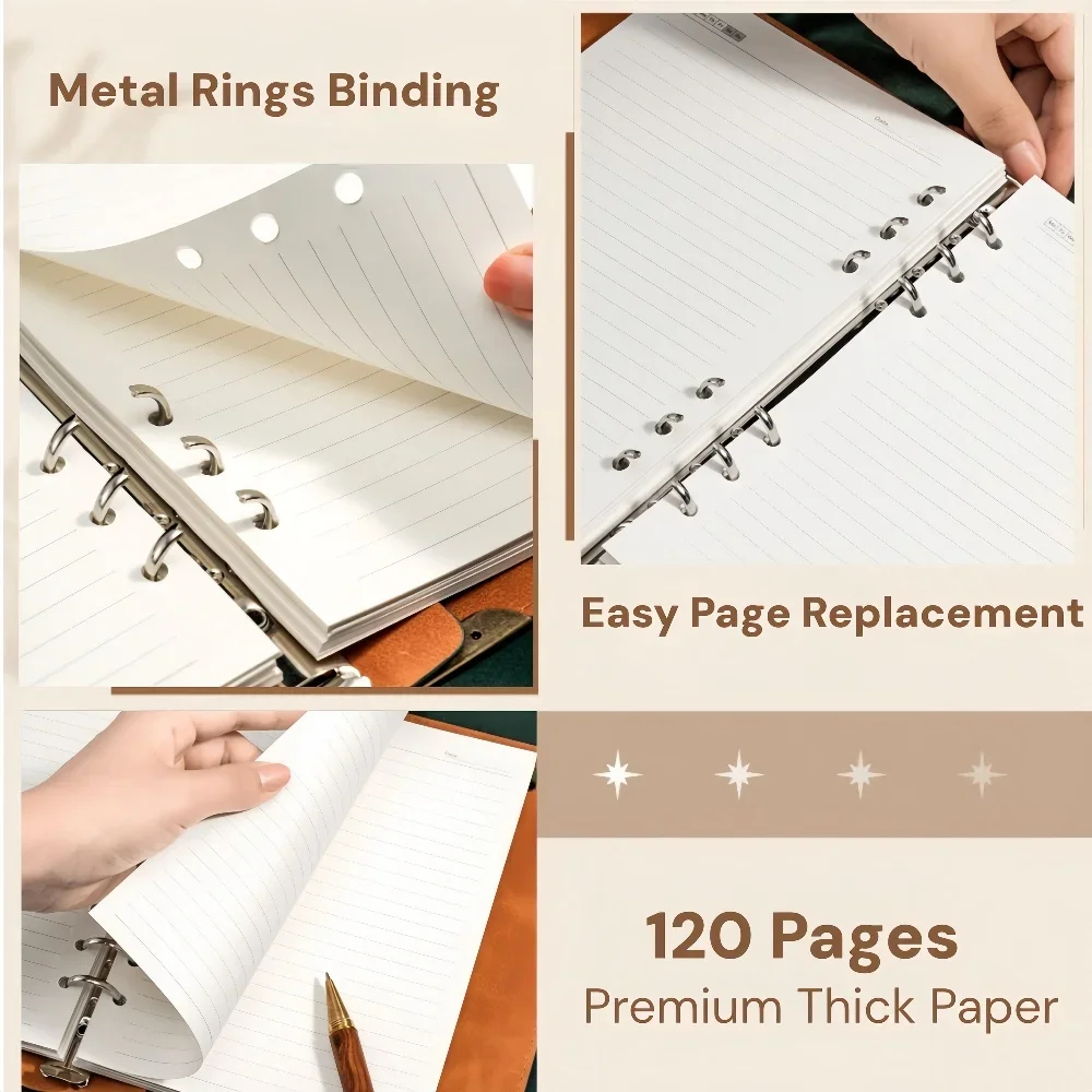 Refillable Vintage Notebook for Journaling and Daily Notes
