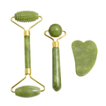 Jade Roller & Gua Sha Set - Green Stone Face Massager