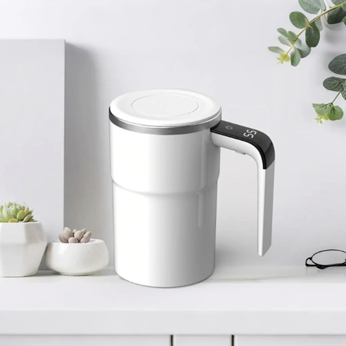 Automatic Magnetic Stirring Mug with Temperature Display