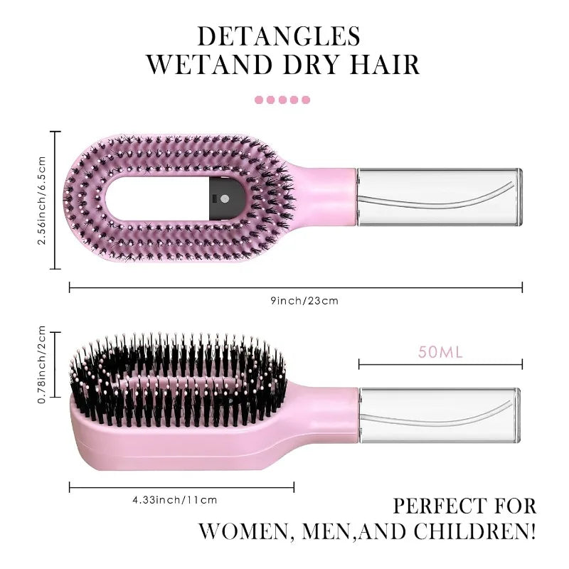 2-in-1 Mist Spray Detangling Hair Brush Anti-Static