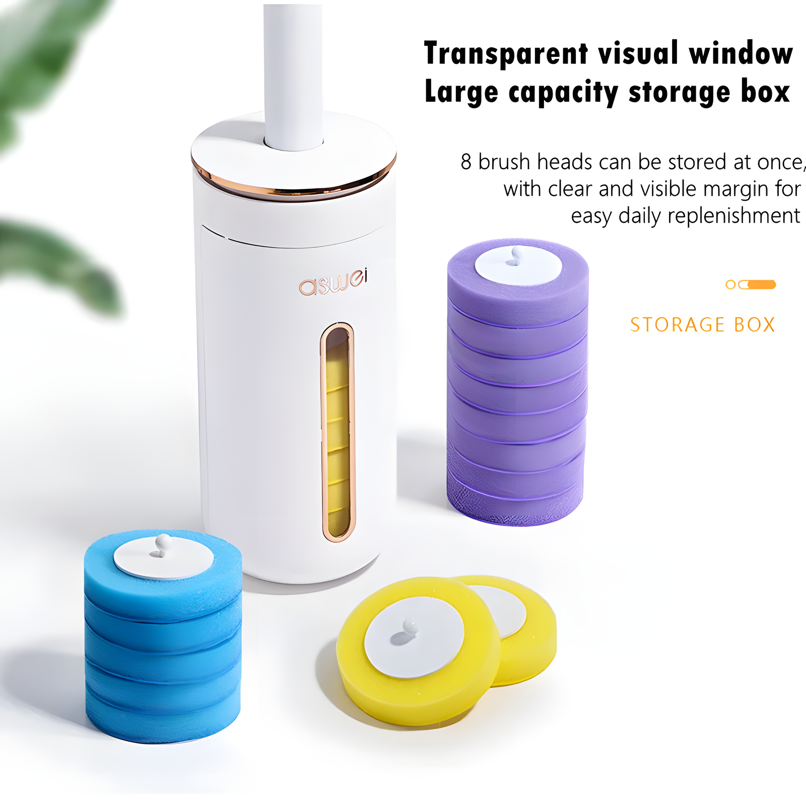 Wall Mounted Disposable Toilet Brush Set with Refills