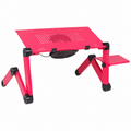Adjustable Folding Laptop Stand with USB Fan and Mouse Shelf