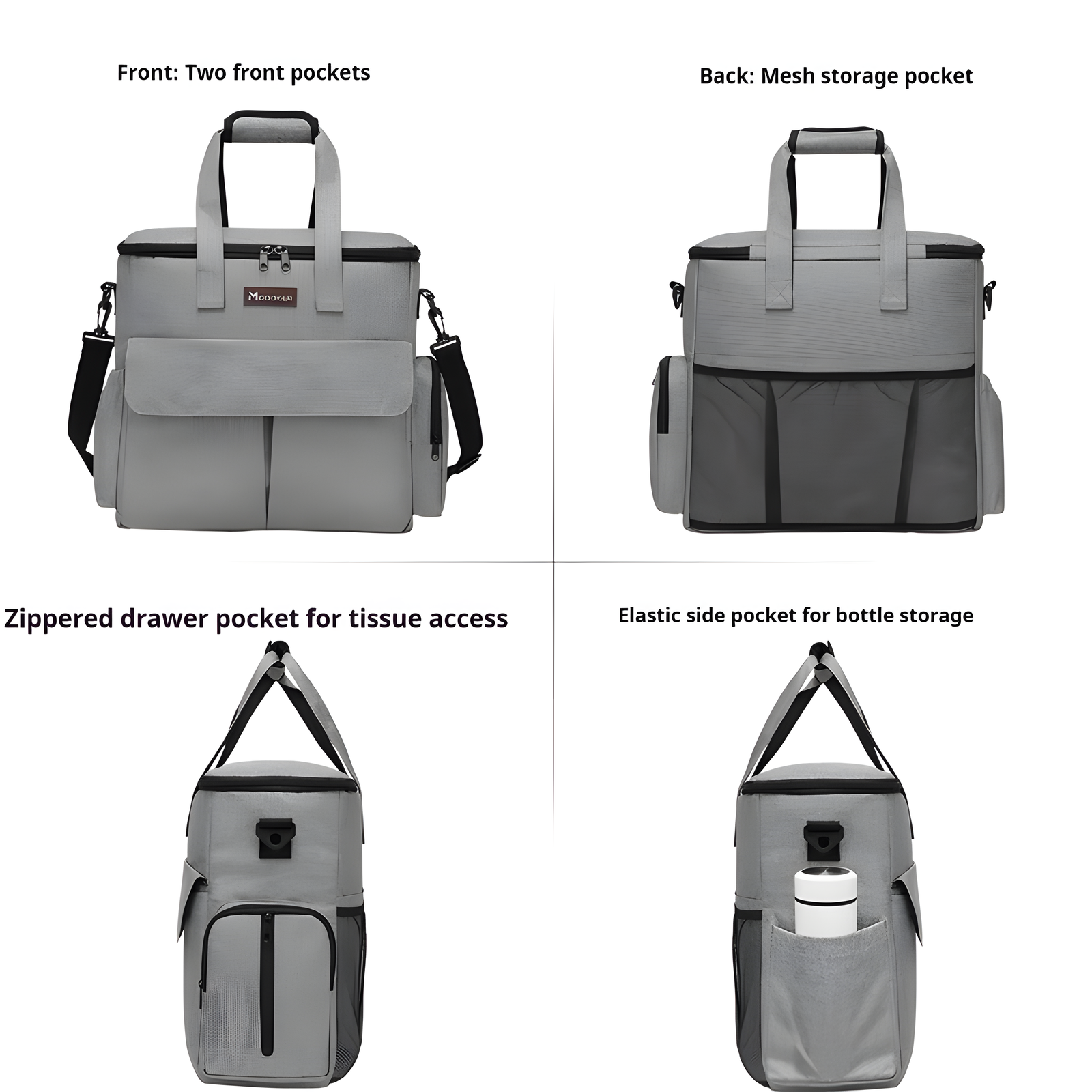 Foldable Pet Travel Carrier Bag with Bowls for Small Pets