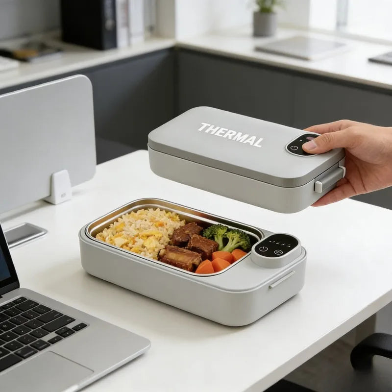 Electric Heated Lunch Box USB Rechargeable 900ml Stainless Steel