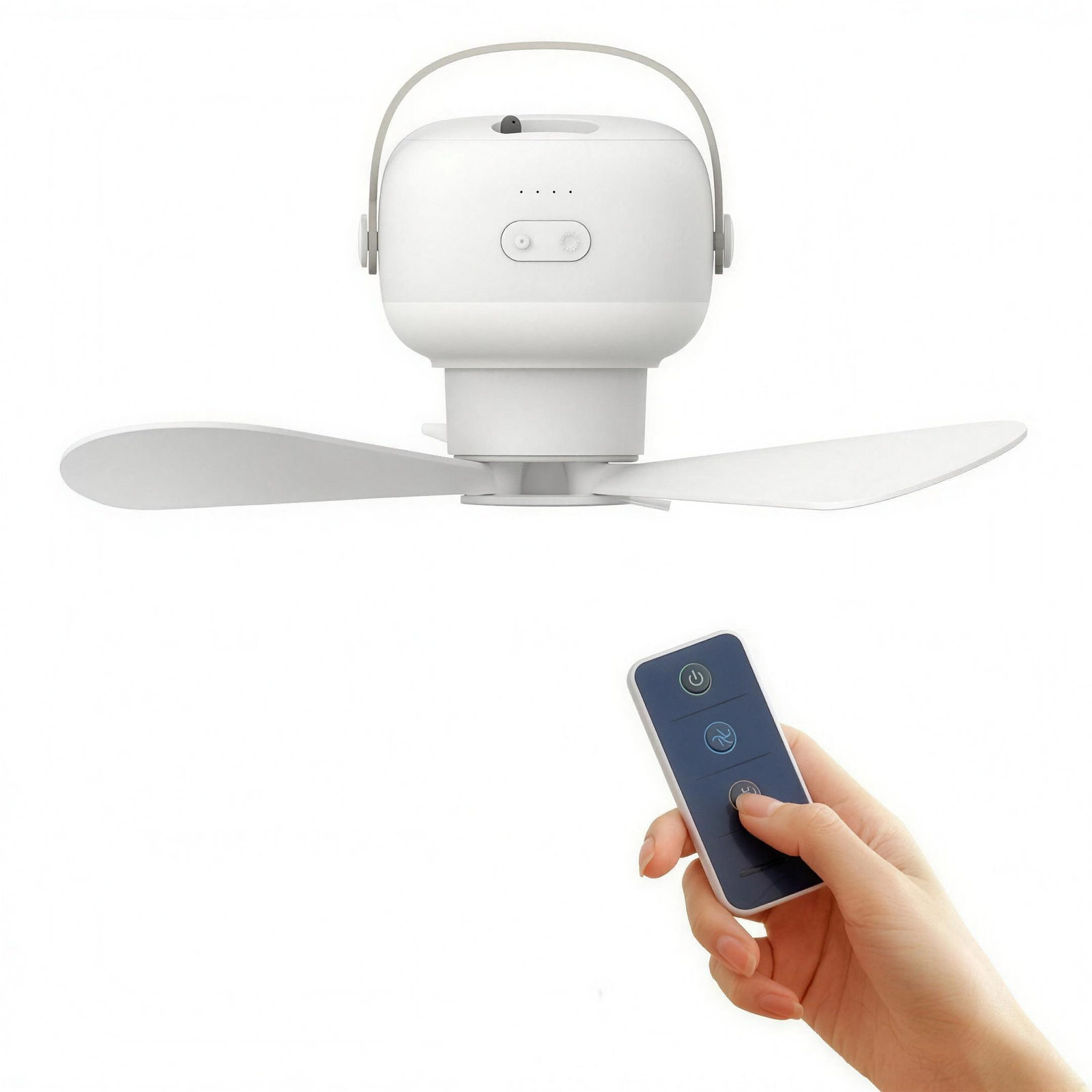 Portable Camping Ceiling Fan with Light & Remote 2400/7200mAh