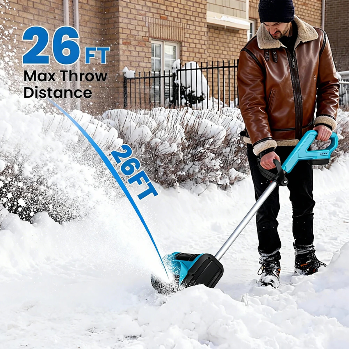 Cordless Electric Snow Shovel with Adjustable Shaft, Tool Only
