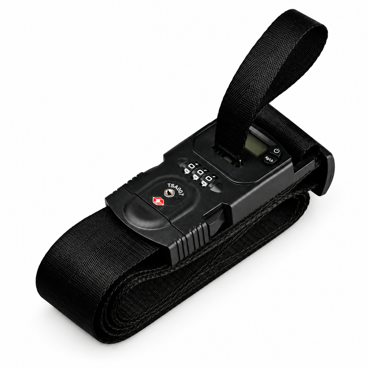 Luggage Strap, Integrated Digital Scale and Combination Lock
