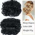 Curly Synthetic Bun Hairpiece with Two Combs, 22 Shades