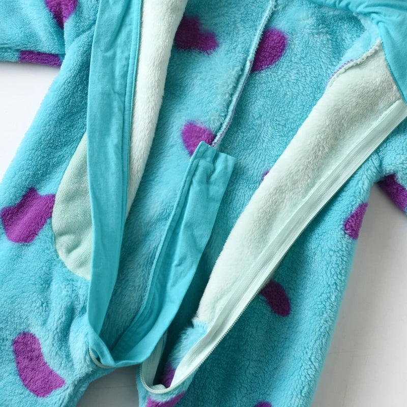 Baby Hooded Fleece Jumpsuit Cartoon Winter Romper 6M-5T