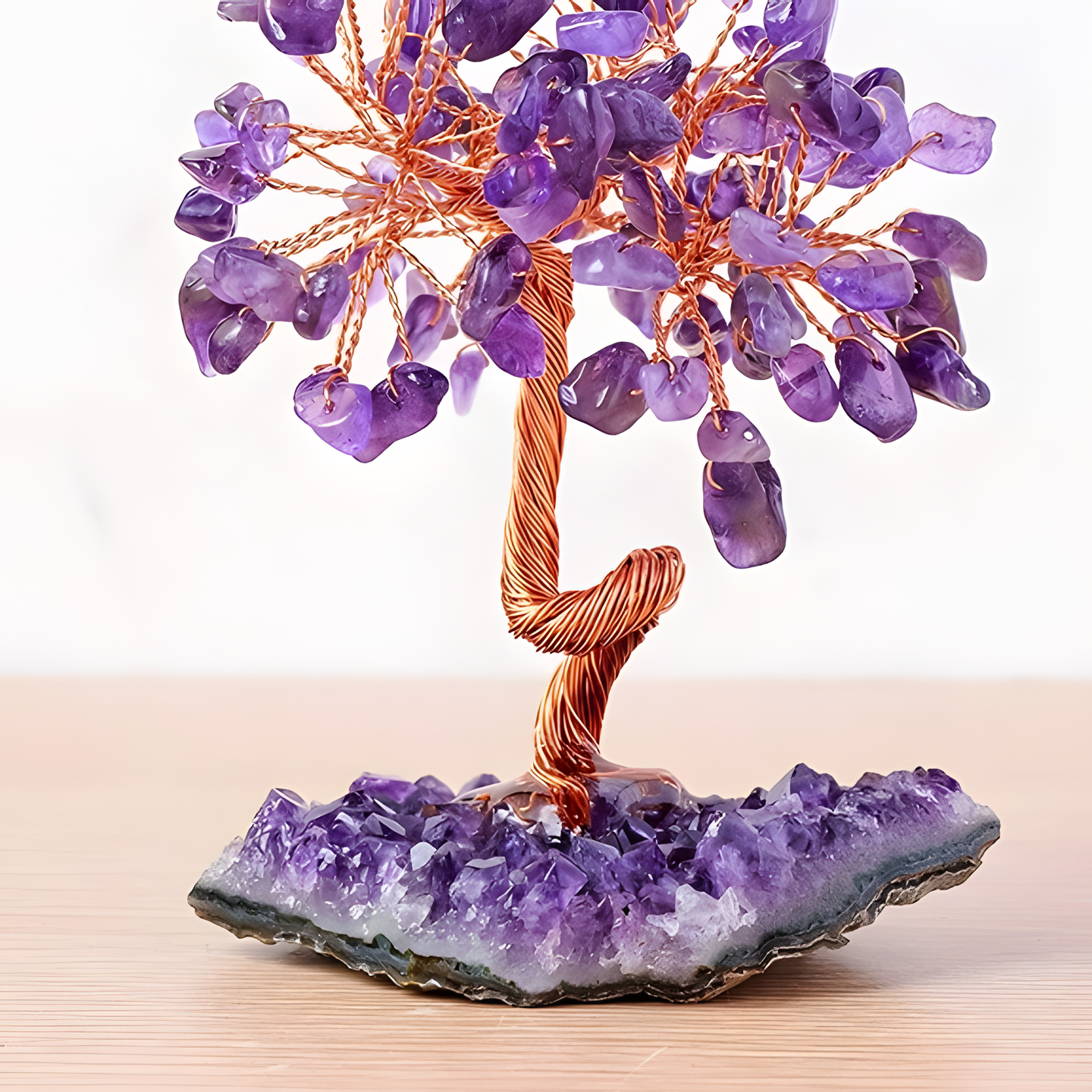 Amethyst Crystal Money Tree Handmade Copper Wire 3 Sizes