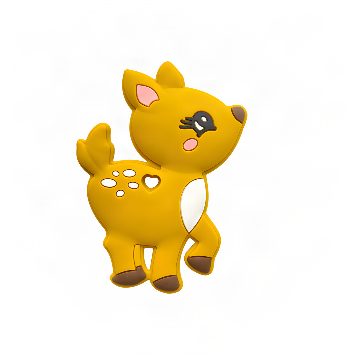 Silicone Deer Baby Teether with Rounded Edges in Five Colors