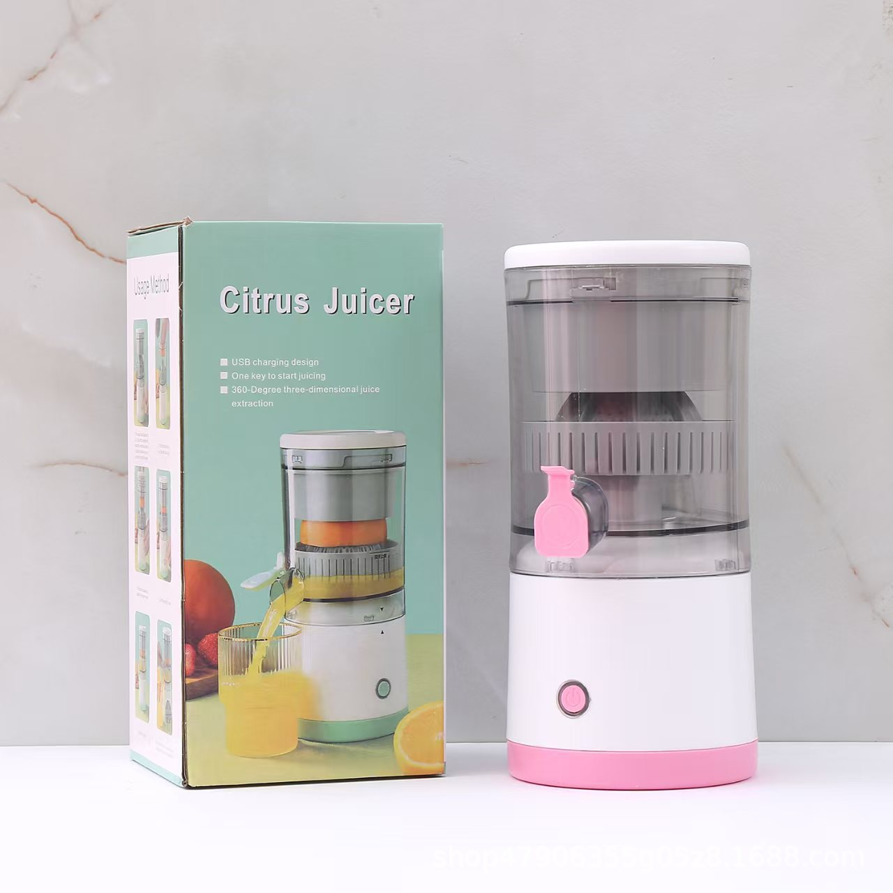 Mini Portable Juicer Blender USB Rechargeable – Pink & Green