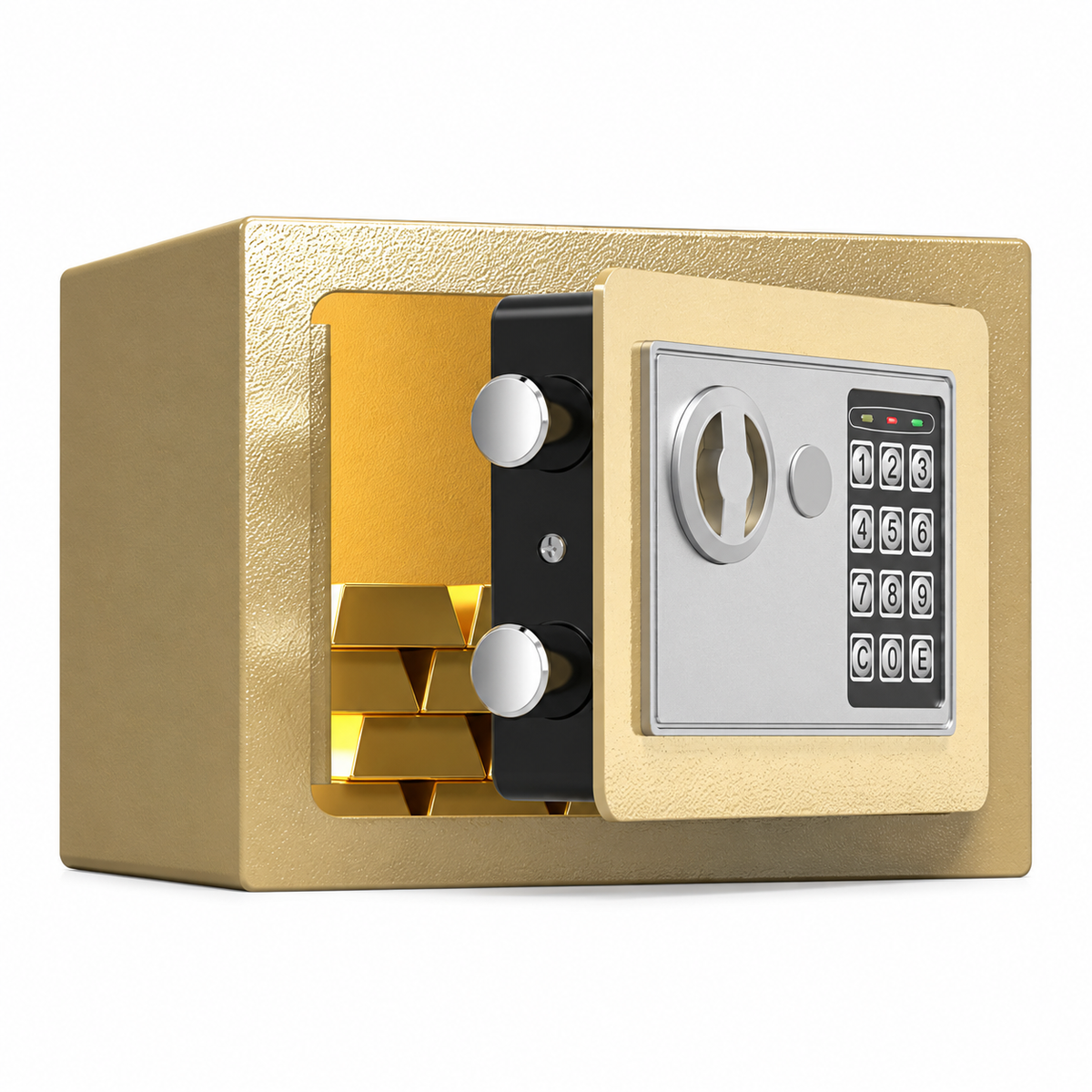 Compact Electronic Keypad Safe, Steel Box and Key Override