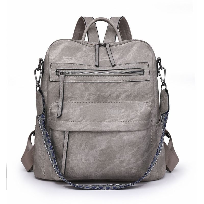 Retro PU Leather Convertible Backpack & Shoulder Bag