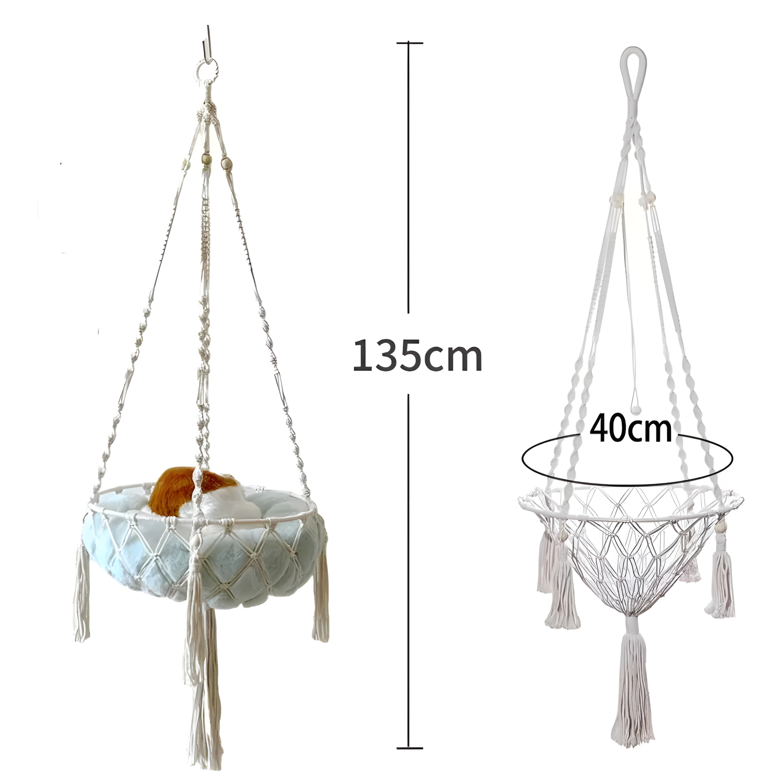 Hanging Cat Hammock – Window Suction Cup Perch 40cm