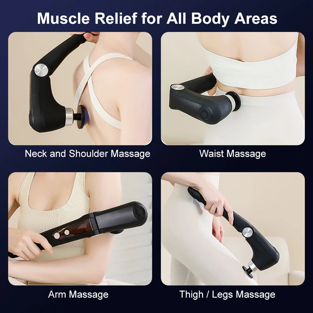 Fascia Massage Gun with Extension Handle - 9-Speed Deep Tissue Relief
