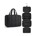 Quilted Hanging Toiletry Bag with Separate Jewelry Organizer