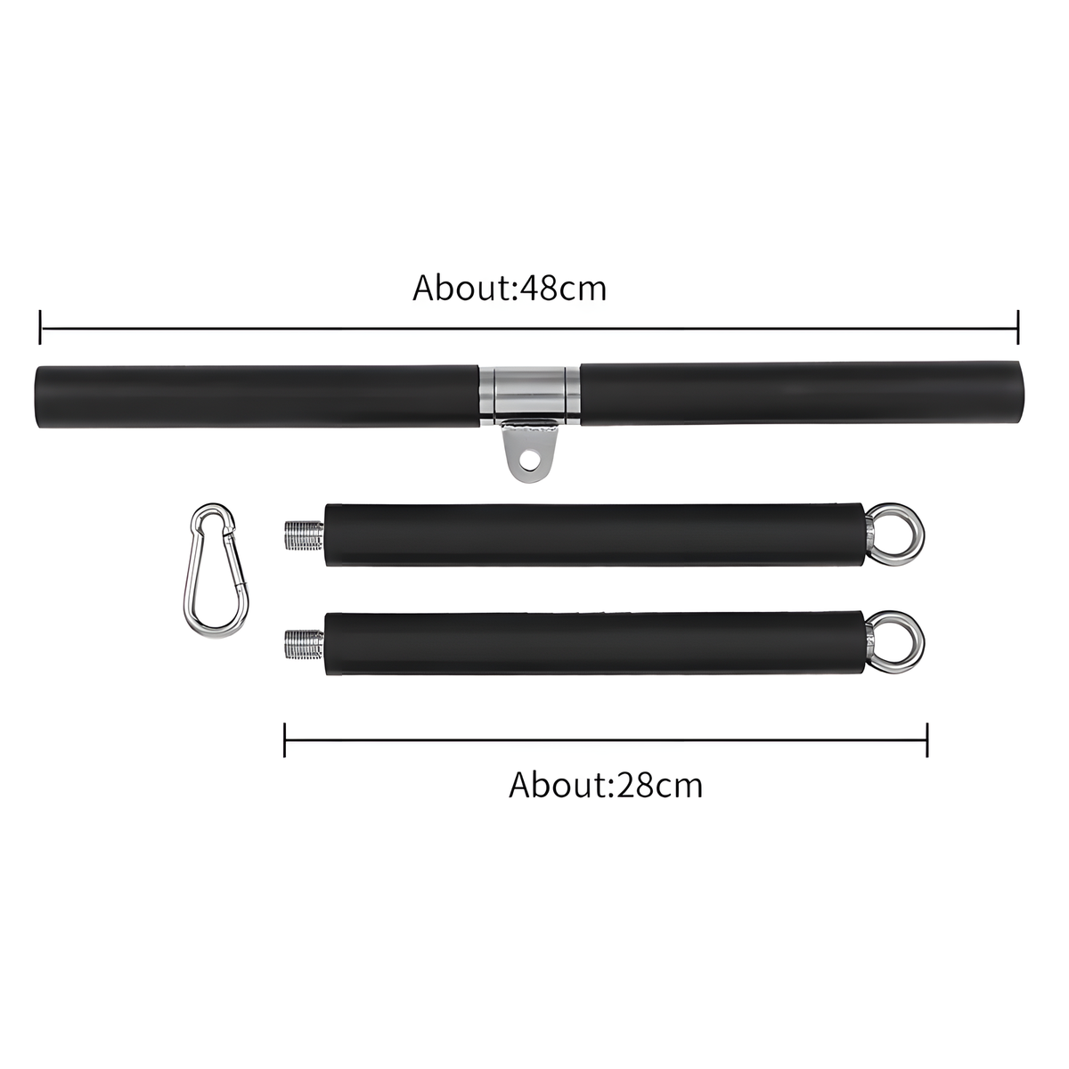 Three-Section Cable Machine Bar for Pulldowns, Rows and Curls