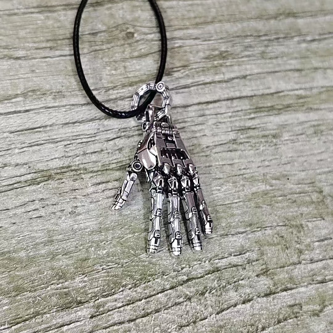 Retro Mechanical Hand Pendant Necklace for Themed Styling