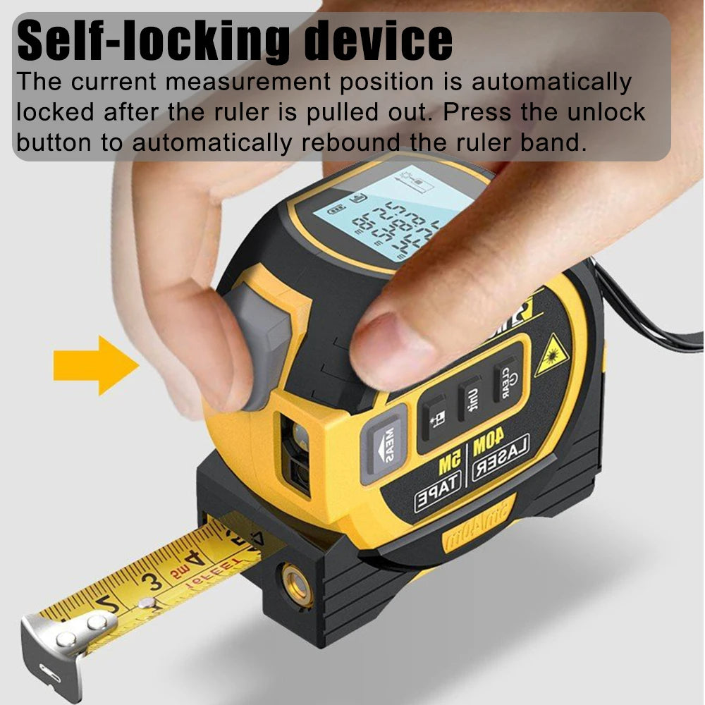 3-in-1 Laser Measure Tape - Digital Distance Meter with LCD Display